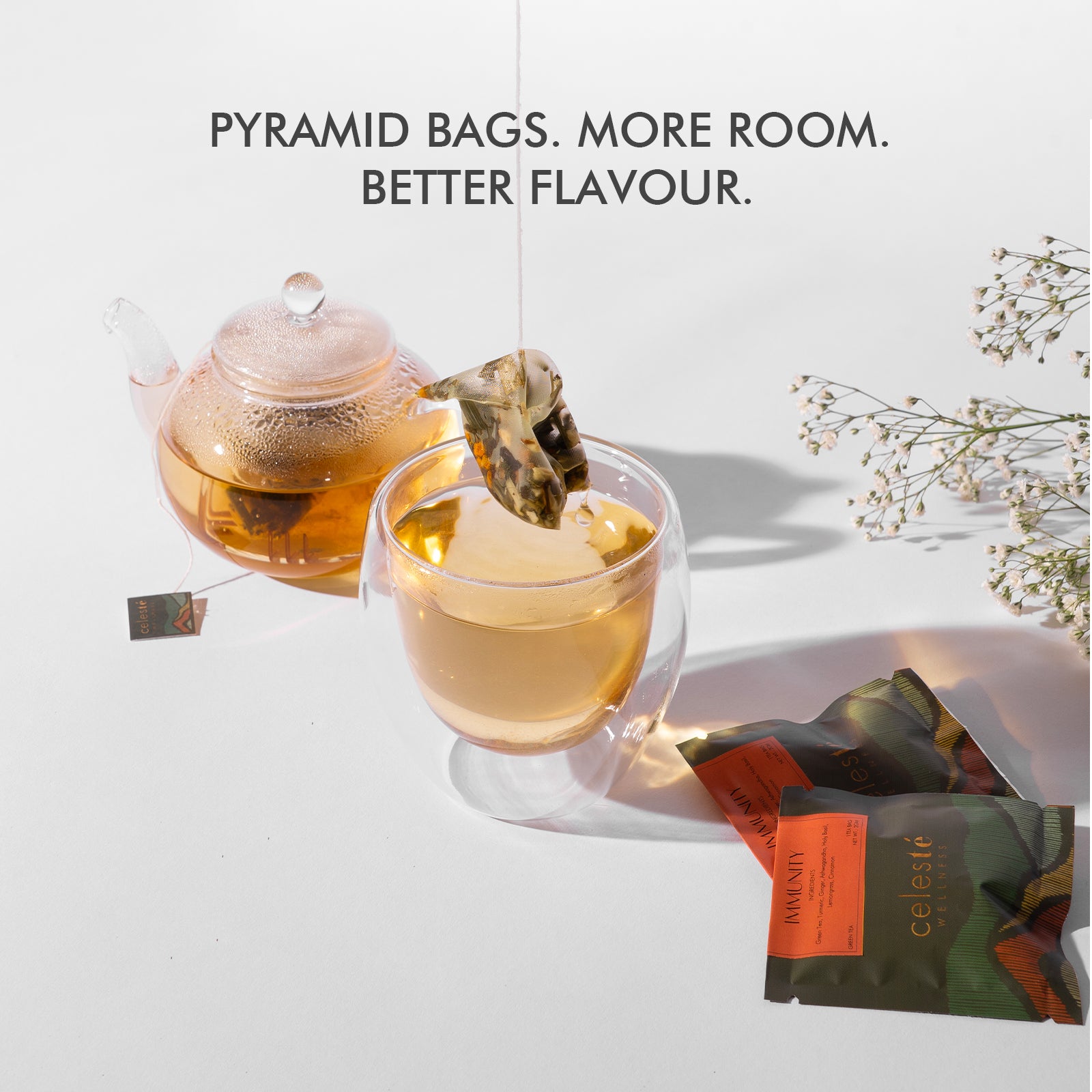 Ginger Turmeric Tea Bags | Immunity Green Tea - 15 Count